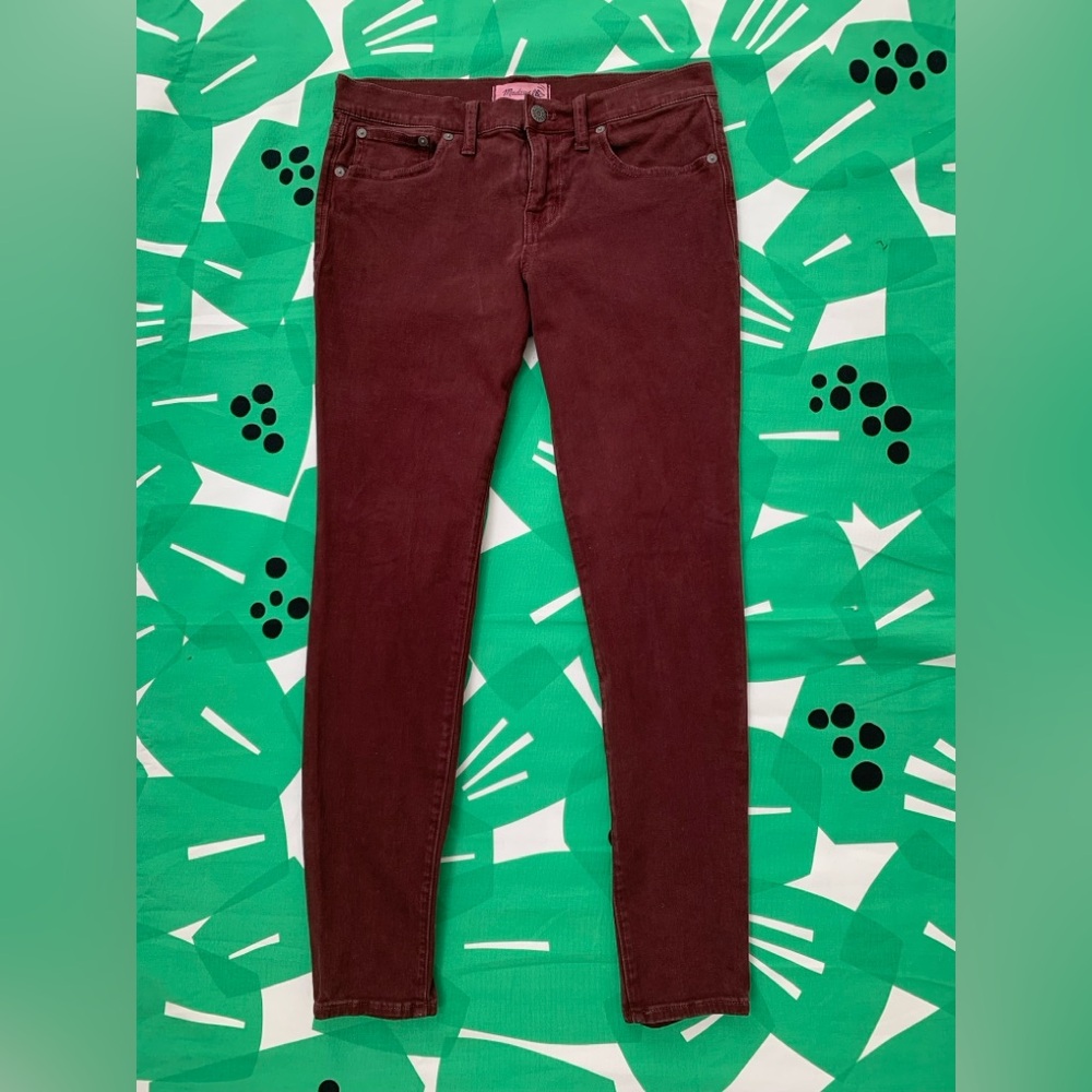 Madewell 9” Low Rise Skinny Skinny Red Denim Jean